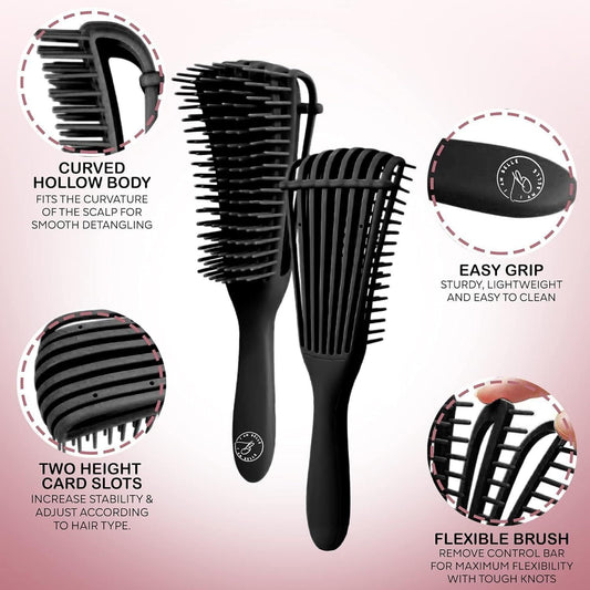 Brush for Detangling and Defining Curly and Afro hair - Anti-tangle comb