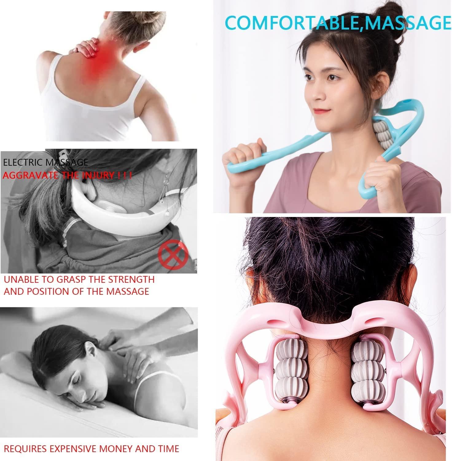 6 Wheel Dual Pressure Point Cervical Neck Massager Pinpoint Roller Neck Spine Massage Tool