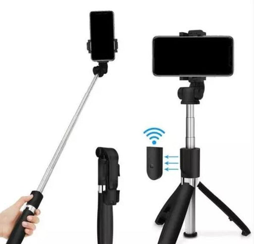 EARPHONIX Wireless Bluetooth Foldable XT-02 (K10) Mini Tripod Extendable Selfie Stick