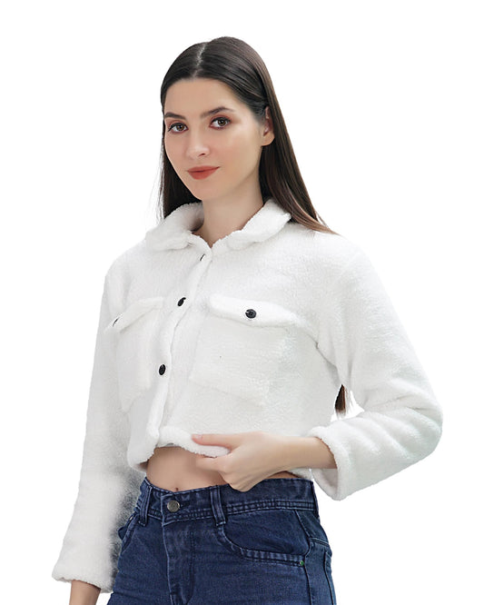 Wool Jacket For Women (White)