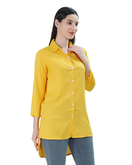 Womens Long Tunic Top (Yellow)