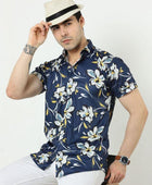 Men Regular Fit Floral Print Spread Collar Casual Shirt
