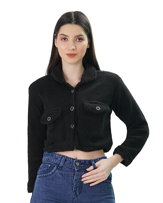 Wool Jacket For Women (Black)