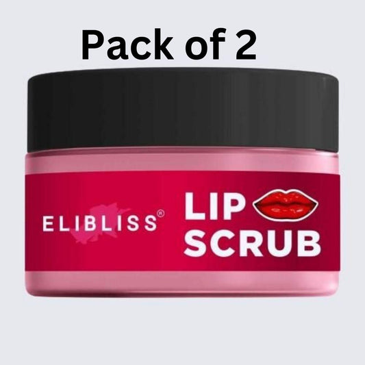 Strawberry Lip Scrub for Lightening & Brightening Dark Lips, Dry, Chapped Lips (Pack of 2)