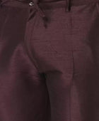 Men's Solid Dupion Silk Kurta Pyjama Set Maroon